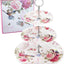 Soporte cupcakes 3 niveles floral para bodas y fiestas