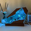 Lámpara resina pulpo RGB base madera decoración dormitorio