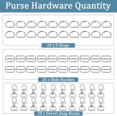 60 Pzas Anillos D Hebilla Deslizante para Bolsos