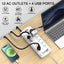 Protector sobretensiones 12 salidas 4 USB 10ft blanco