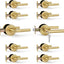 Manija puerta dorada cepillada reversible con llave