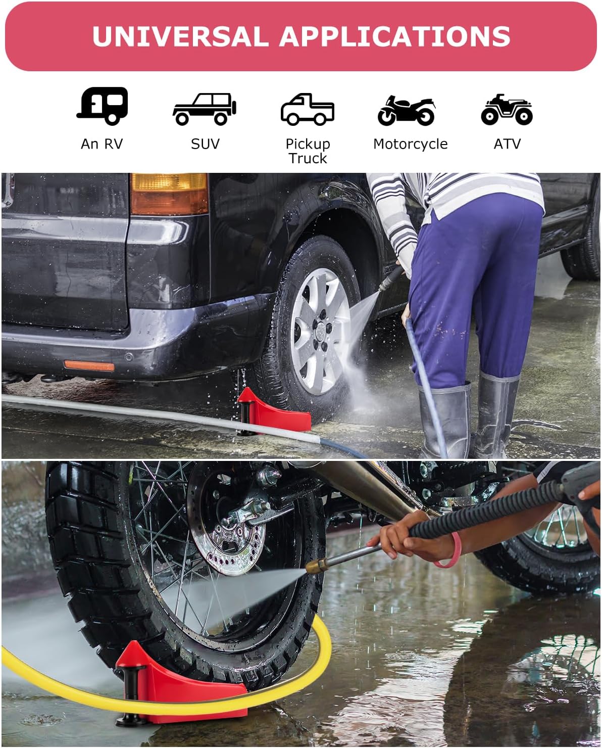 Guía manguera auto 4 pzas para lavado y neumáticos