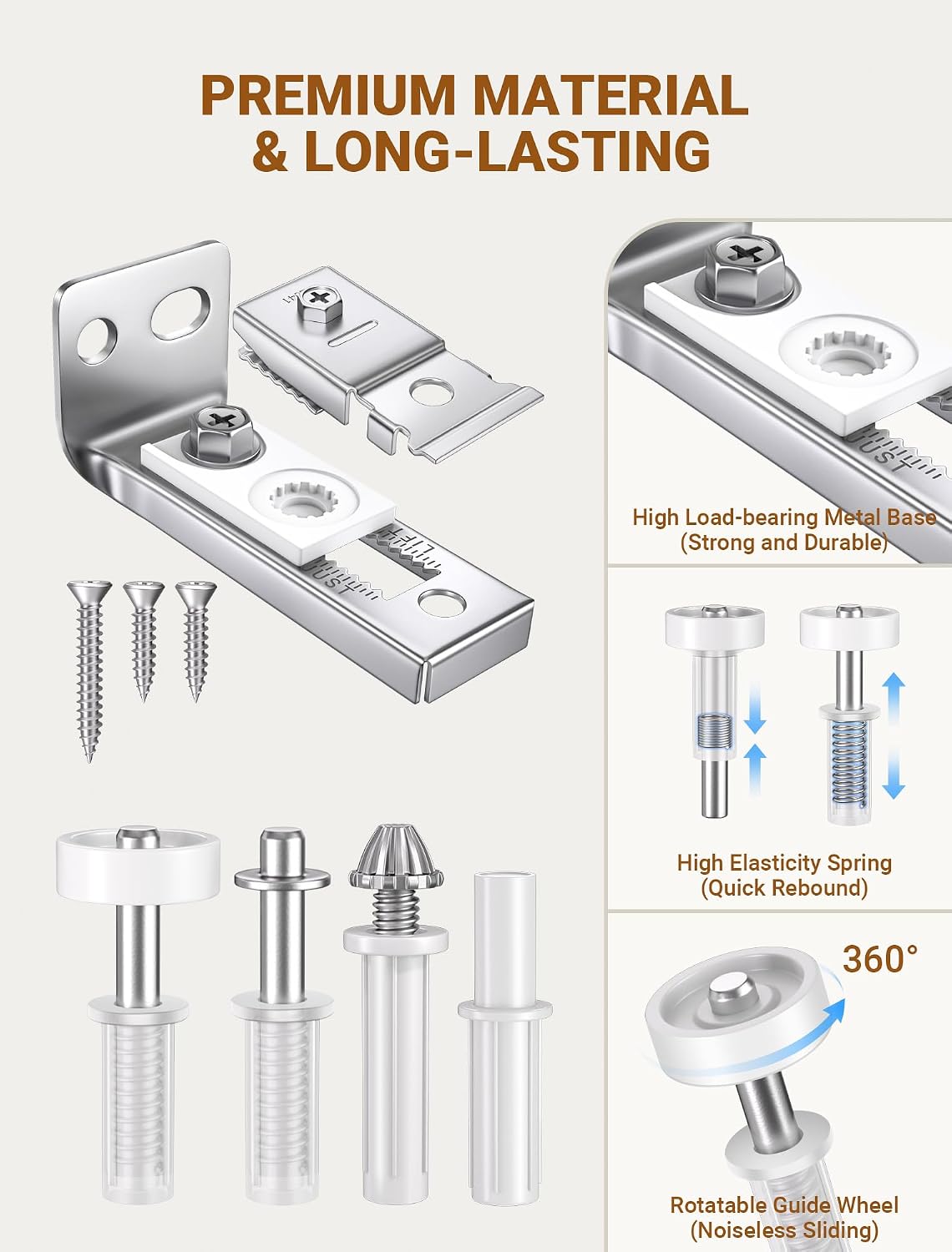 Kit herrajes puertas plegables 2 pzas soportes ruedas guías