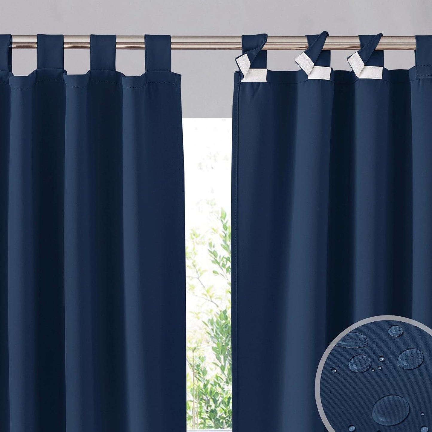 2 Cortinas exteriores adhesivas impermeables opacas