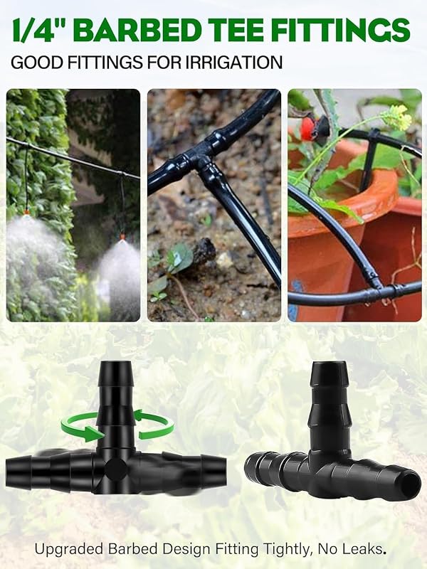 200 Pzas Accesorios T Púas 1/4pulg Conectores Riego Goteo
