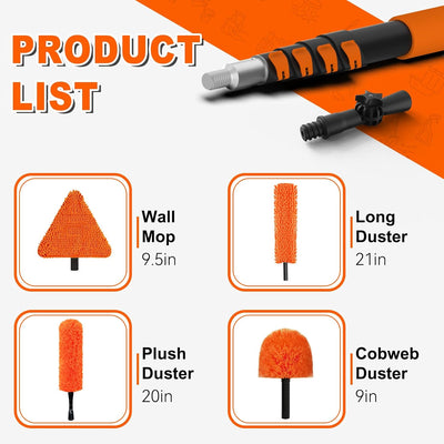 Kit limpiador alcance 26ft poste extensión paredes ventanas techo