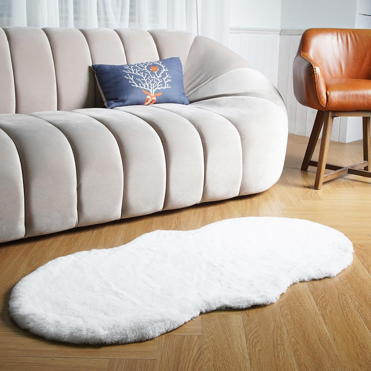 Tapete esponjoso estilo bohemio para silla sofá bebé