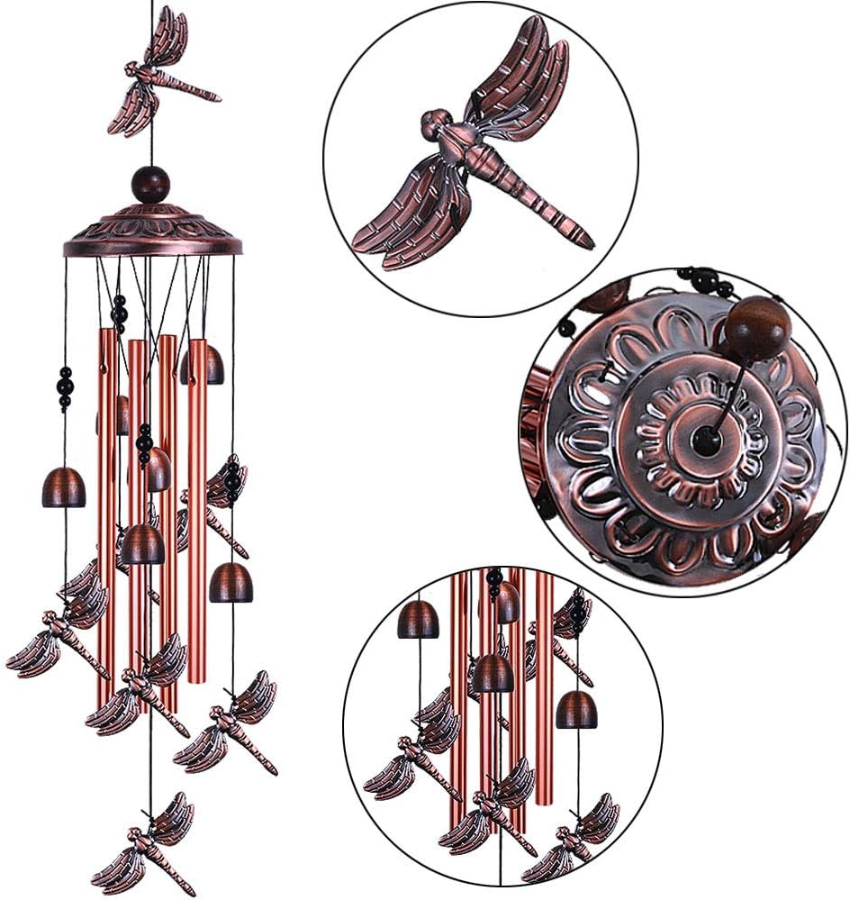 Campanillas viento libélula decoración exterior 91cm