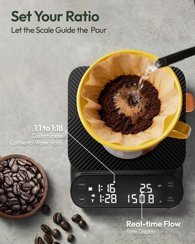 Báscula café S3 digital 3kg 0.1g con temporizador y 3 modos barista