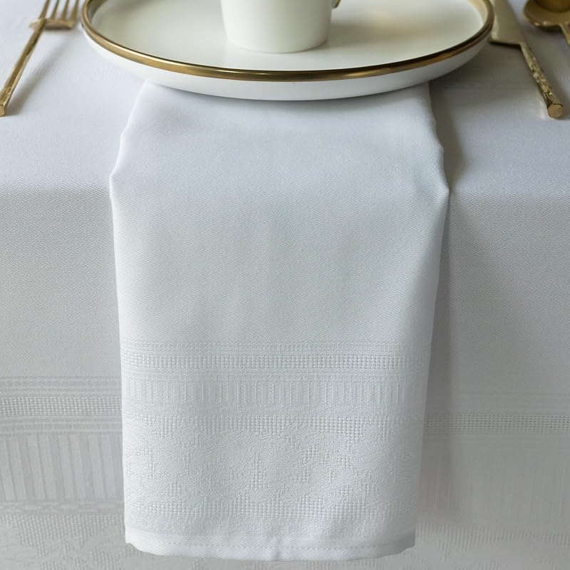 Mantel tela resistente juego 4 servilletas 18x18blanco