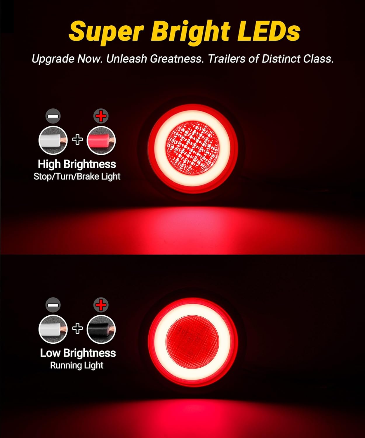 Luces traseras LED redondas 4" con halo 64 LEDs 12V