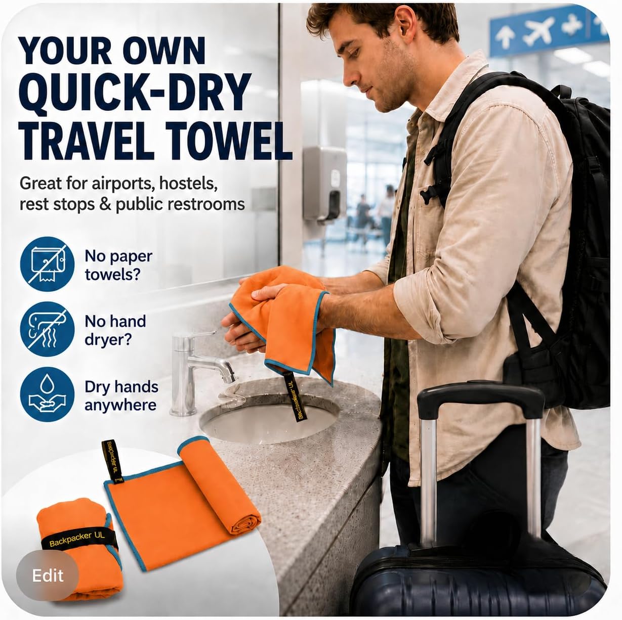 Toalla microfibra secado rápido suave para camping yoga