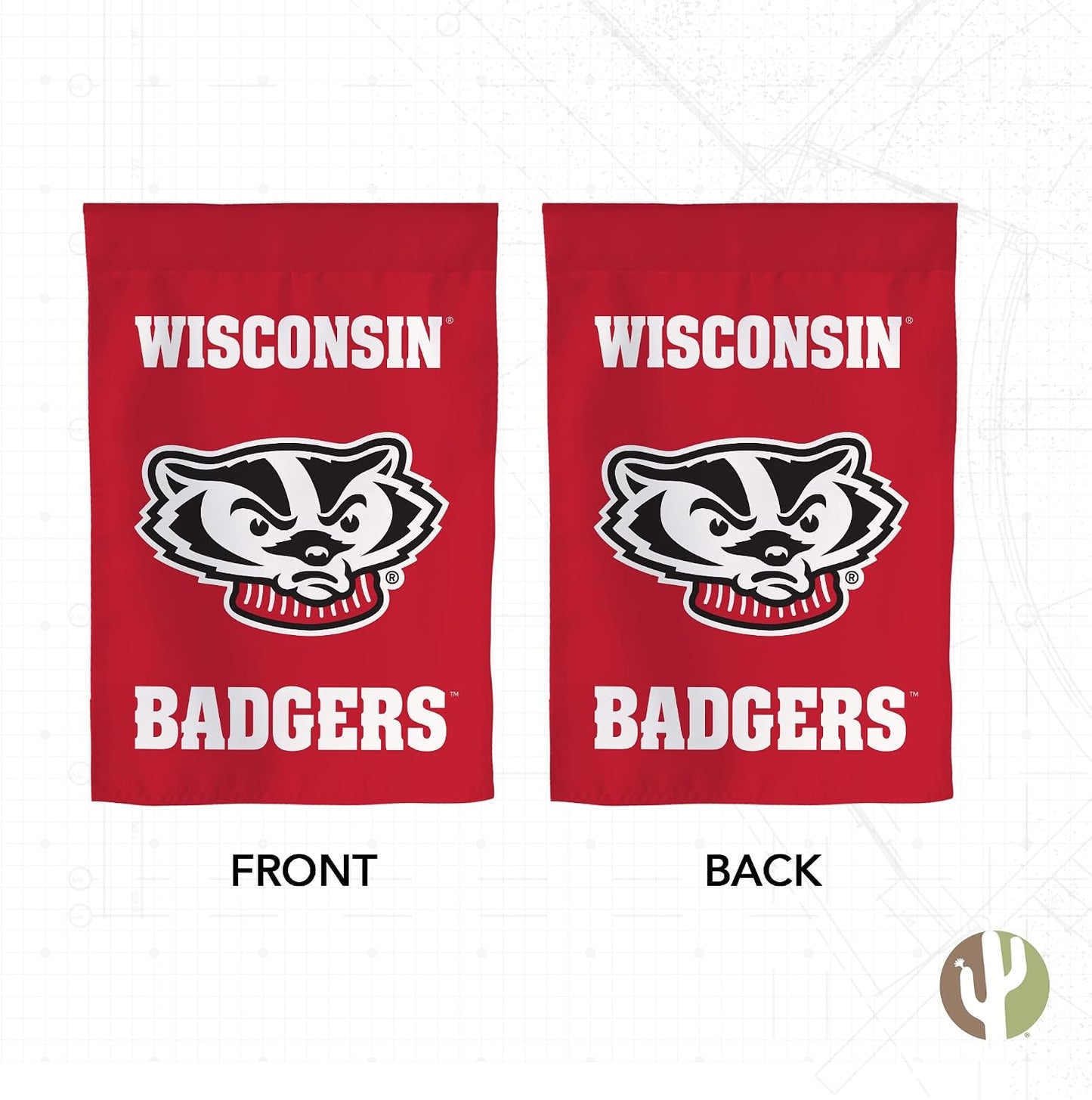 Bandera jardín UW Madison Badgers 100% poliéster