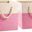 2 Pzas Cubos Almacenamiento Tela Lino 13x13" Plegables