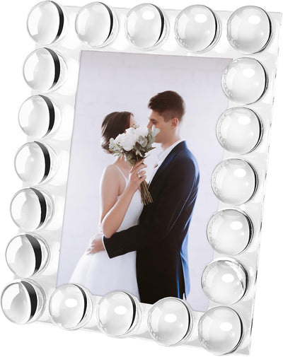 Marco fotos cristal 5x7pulg decoración hogar redondo