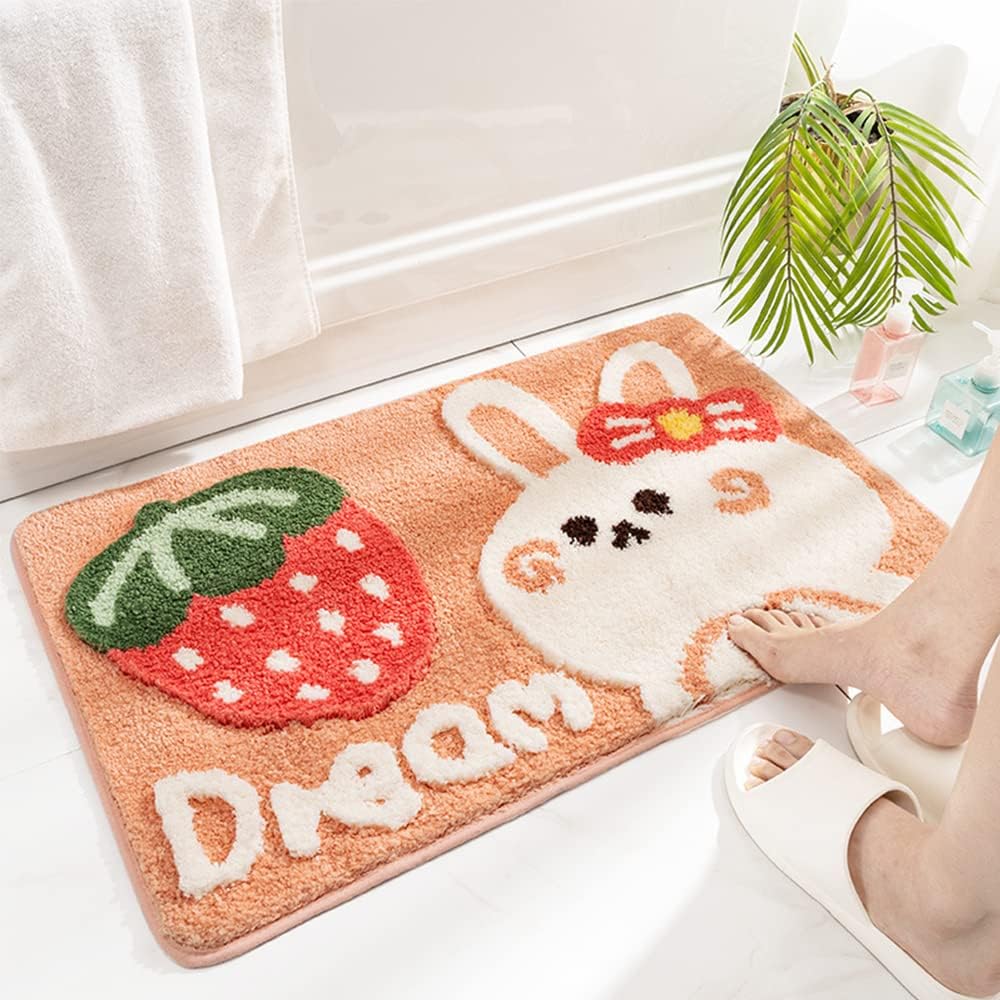 Alfombras baño rosas 31.5x19.7pulg antideslizantes lavables