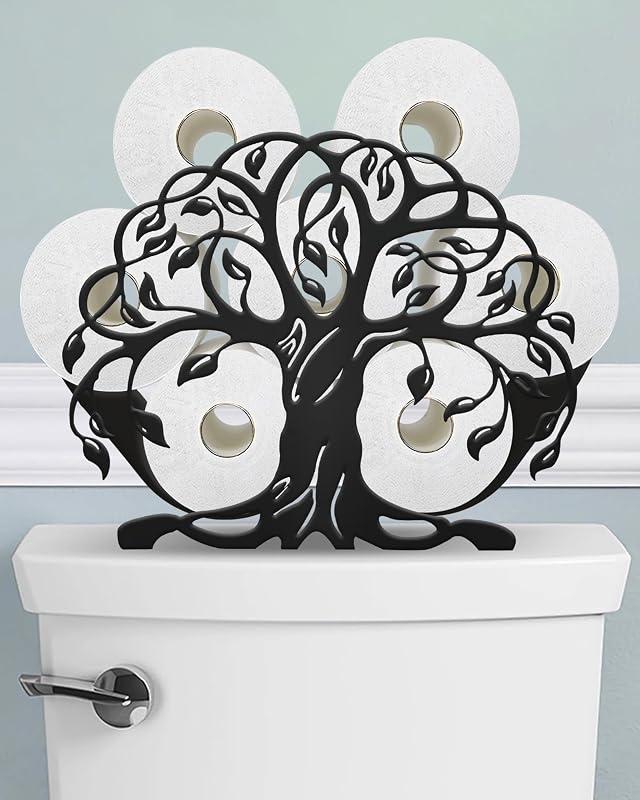 Soporte papel higiénico metal mate negro 8 rollos baño