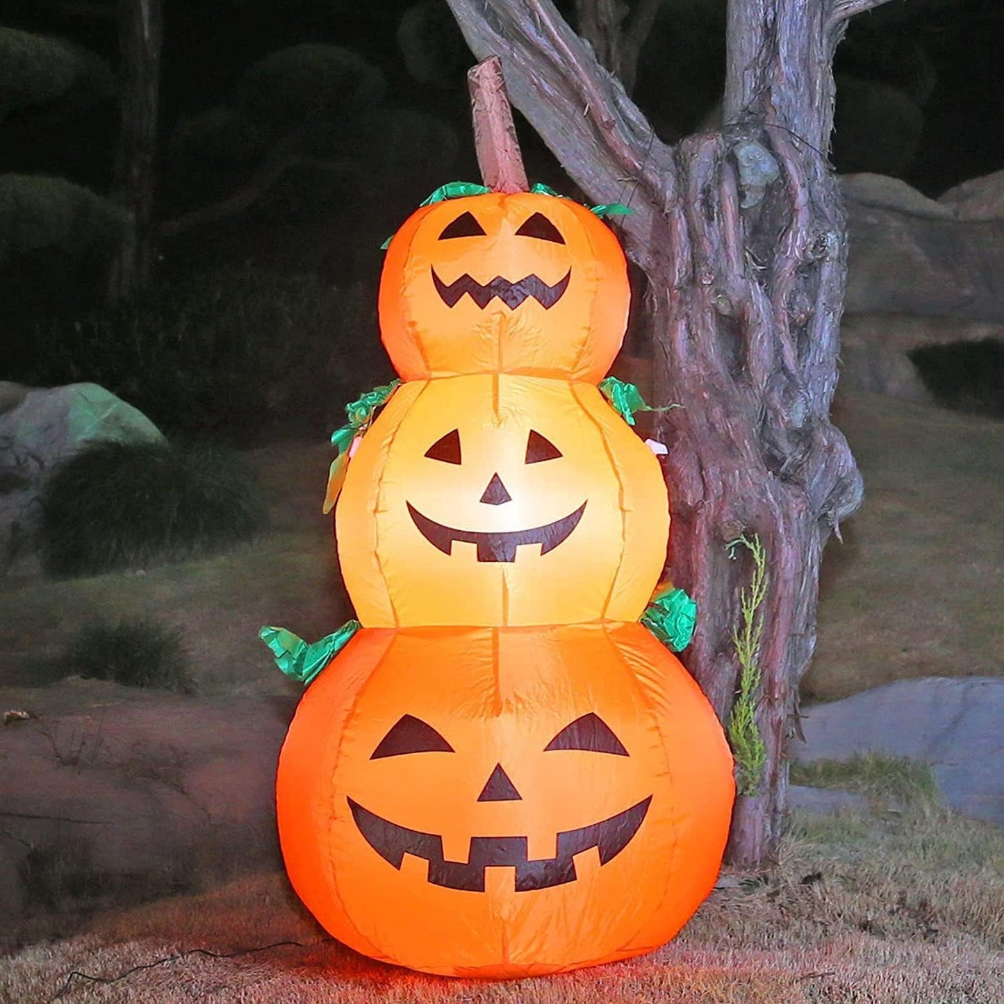 Calabazas inflables Halloween 4ft decoración exterior apilables