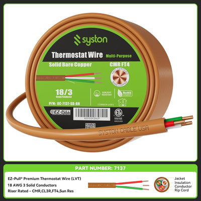 Cable control calefacción termostato y timbre cobre sólido cl3r