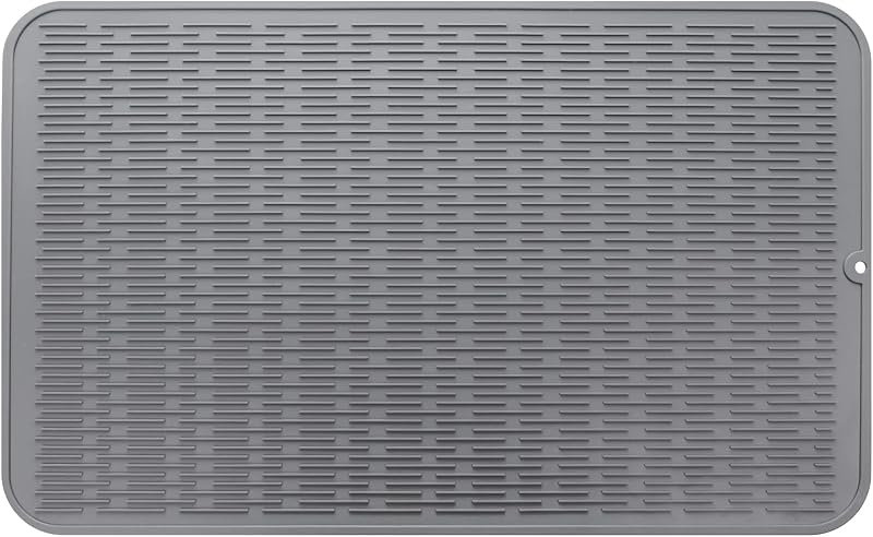 Tapete silicona para secar platos resistente calor gris
