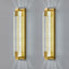 Aplique pared cristal burbujas luces LED doradas 23pulg set