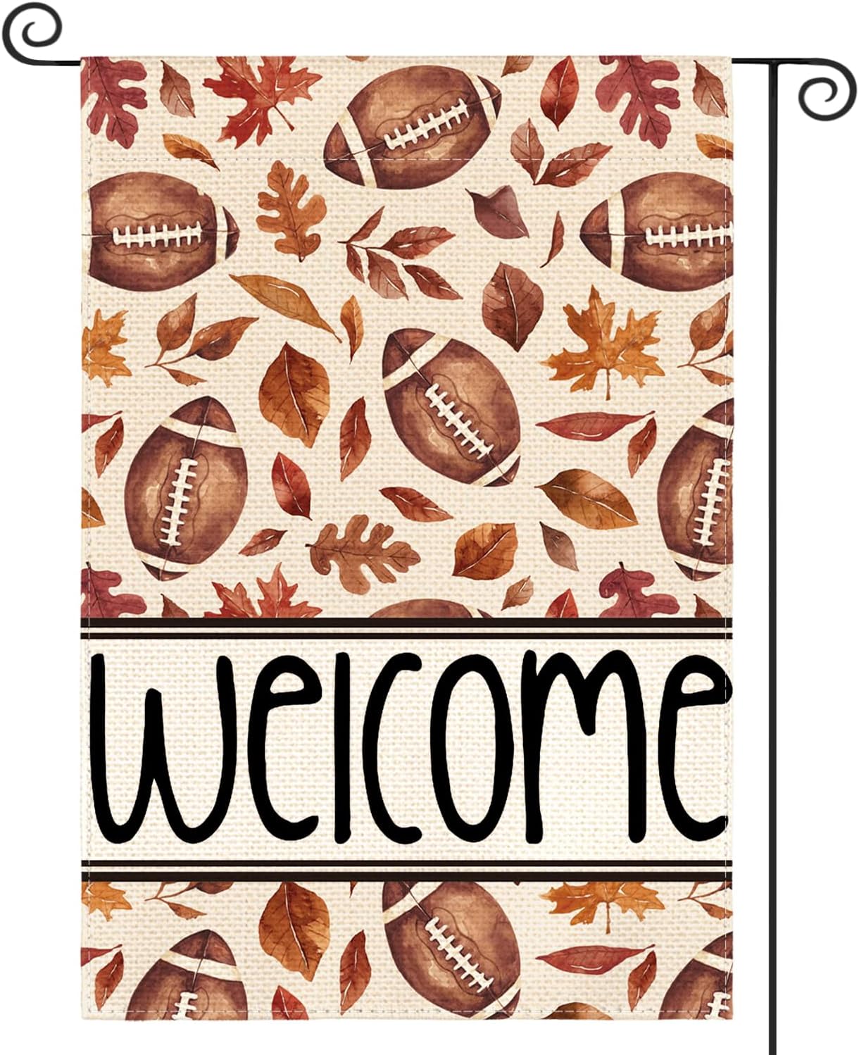 Bandera jardín fútbol otoño 12x18pulg doble cara hojas arce
