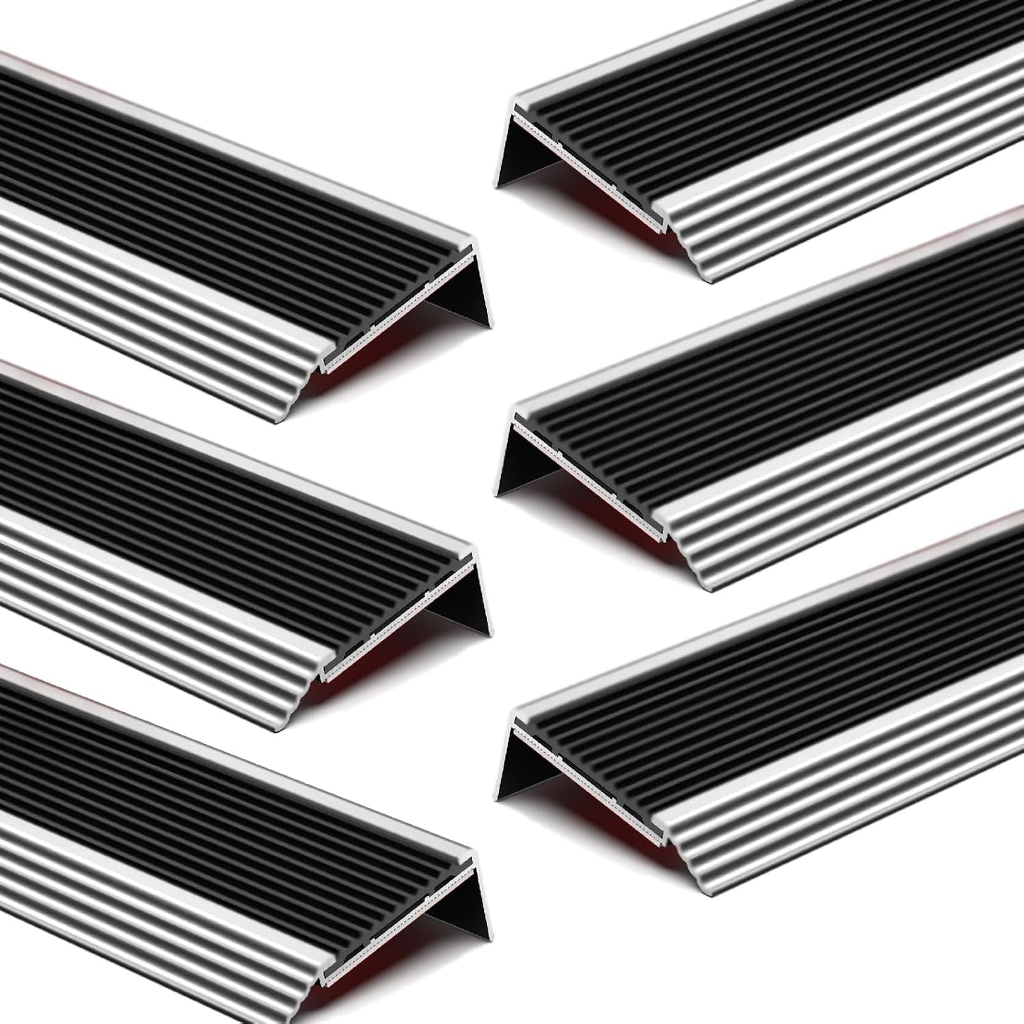 Protector borde escalera aluminio antiderrap 6pcs 90cm