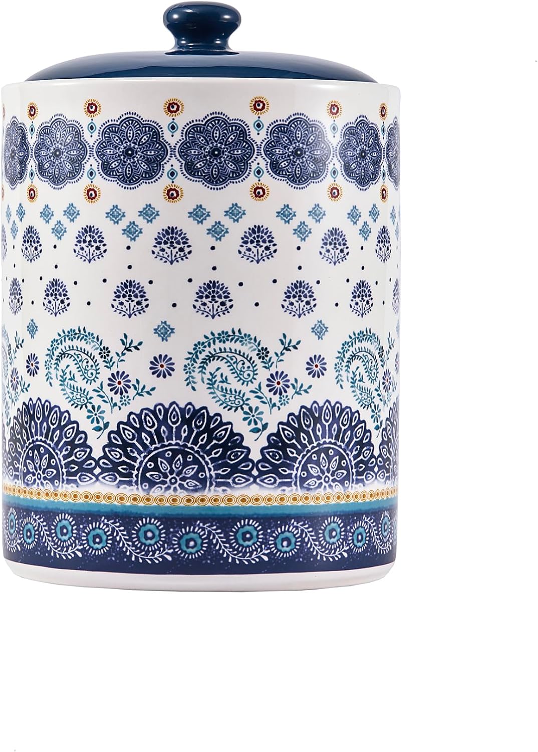 Tarro cerámica Talavera azul hermético para café té especias
