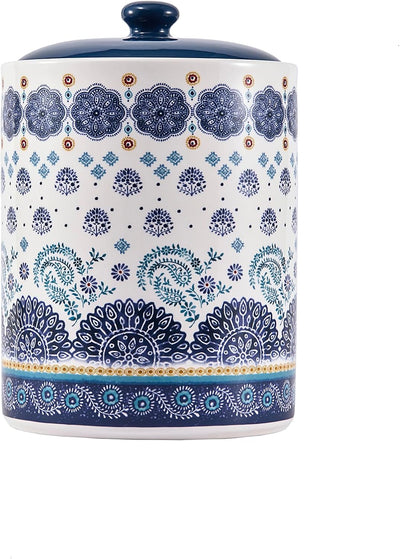 Tarro cerámica Talavera azul hermético para café té especias