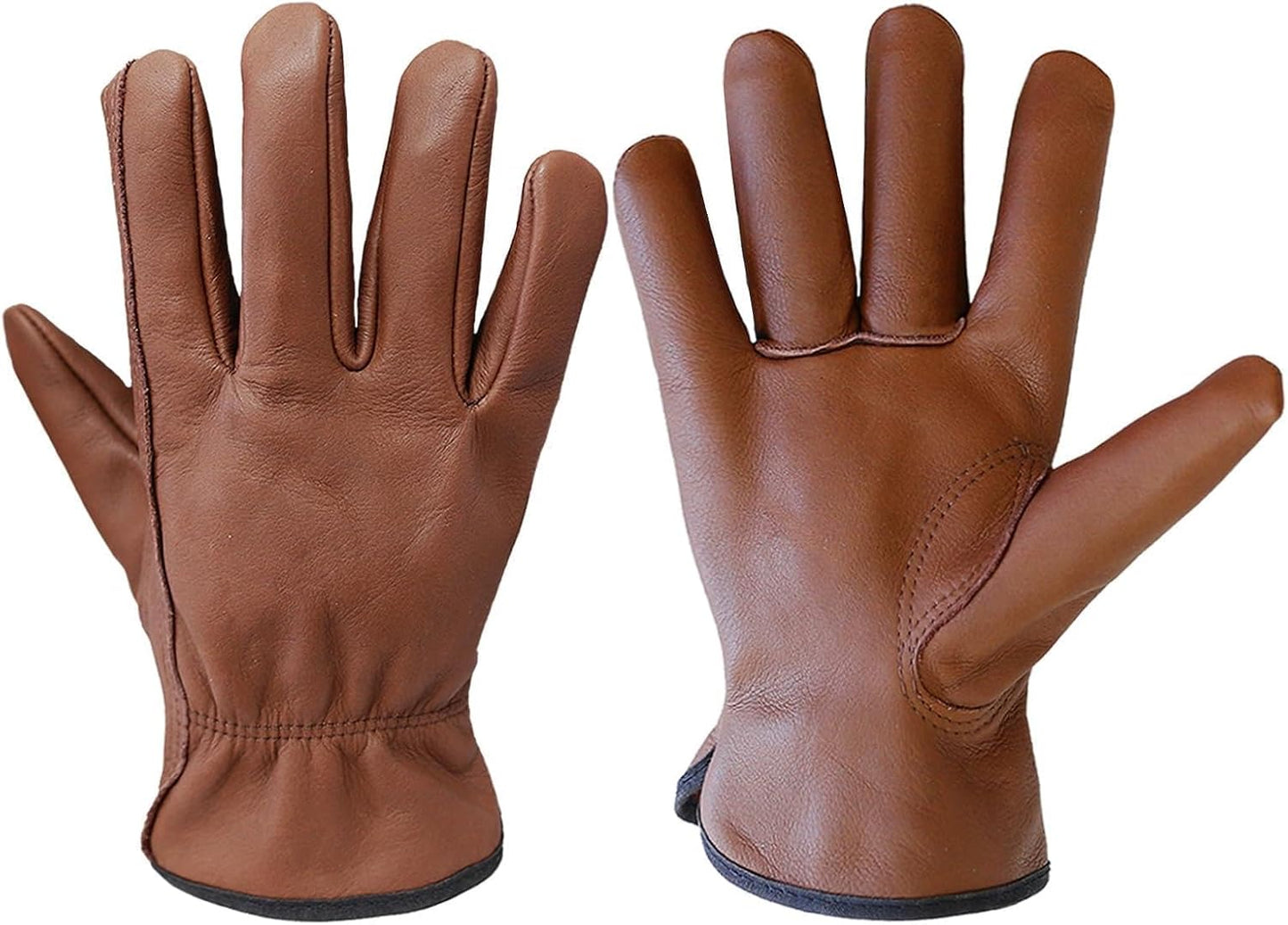 Guantes cuero vaca marrón para hombre y mujer taller