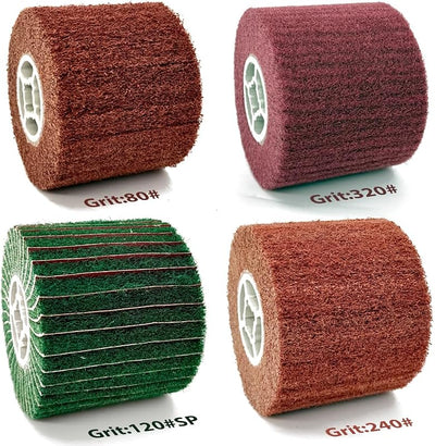 4 Ruedas Pulido 4.7x4" Grano 80-320 para Metal Pintura