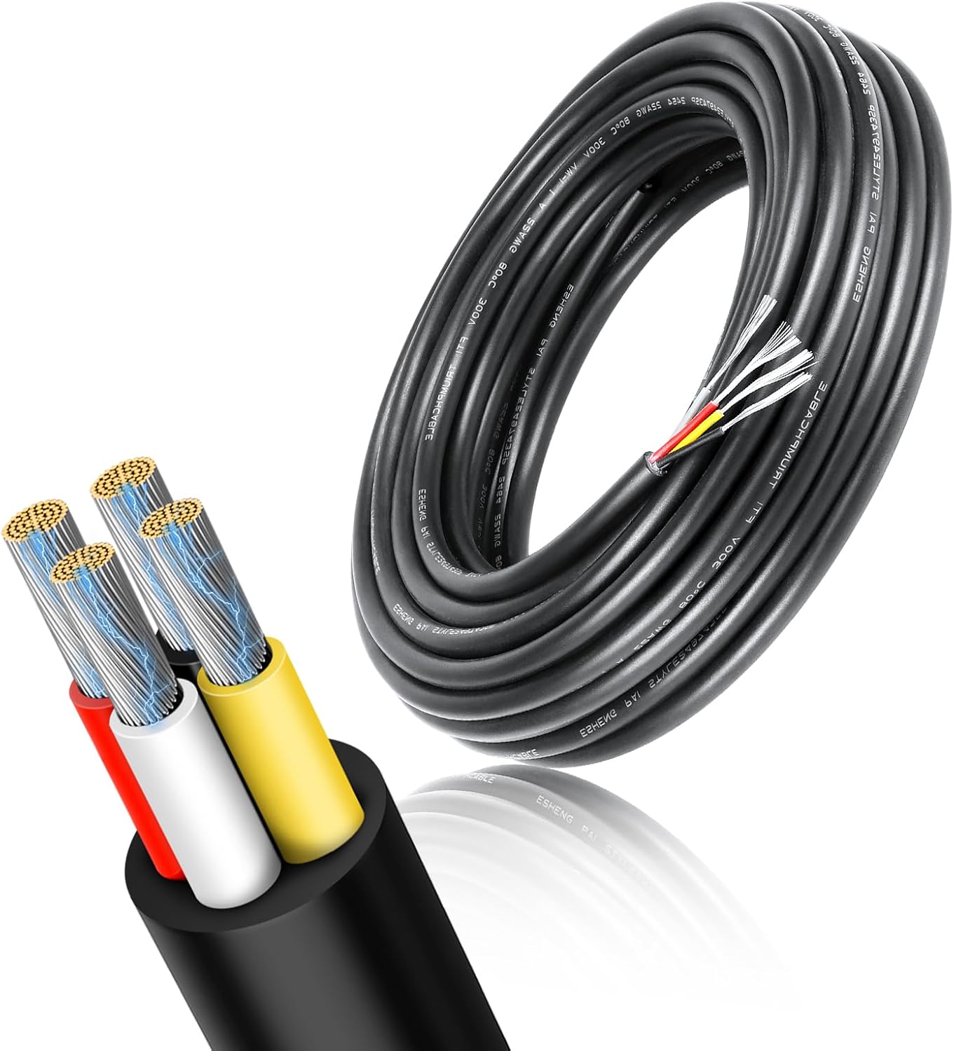 Cable 14/4 cobre estañado 49.2pies para automotriz