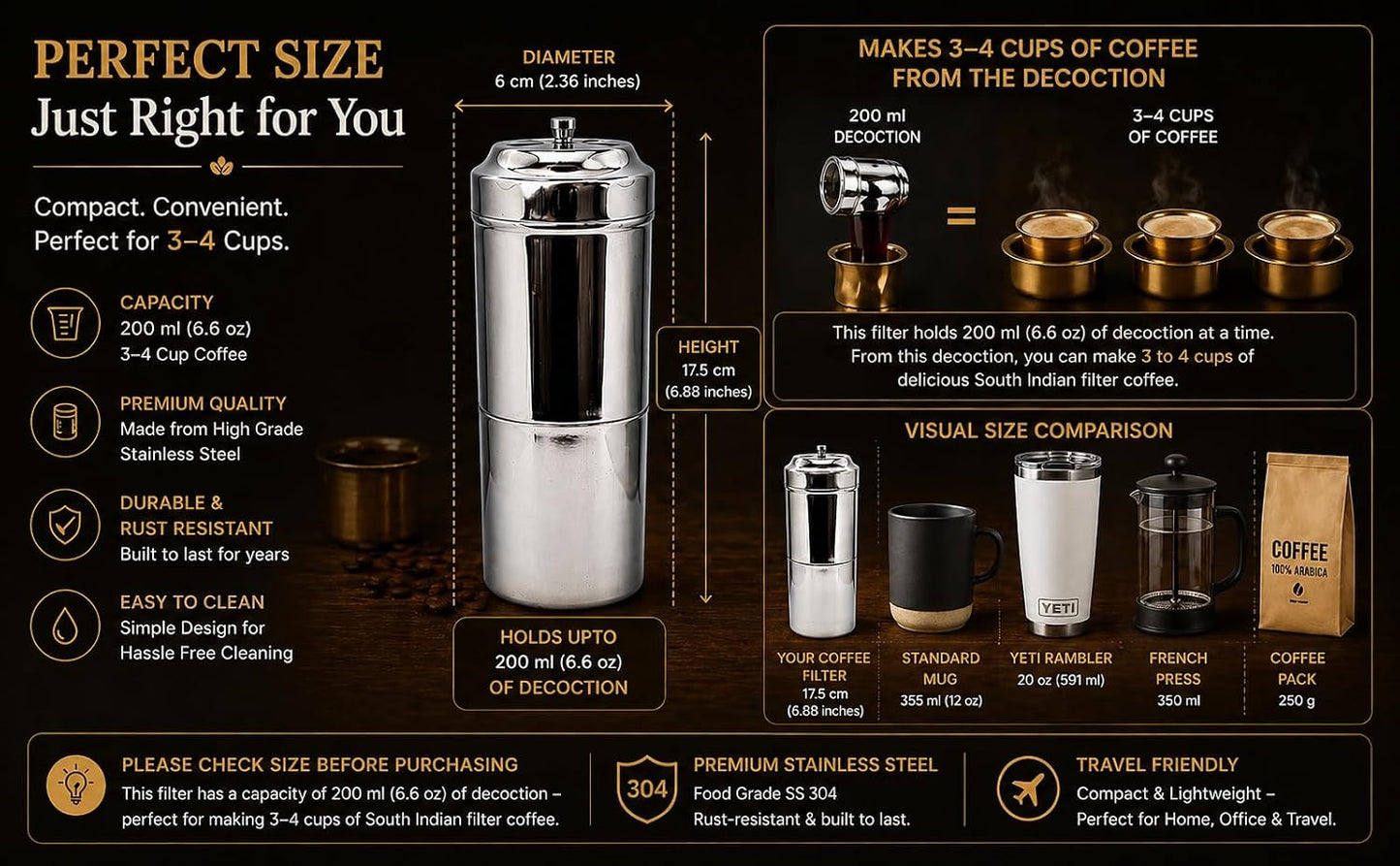 Máquina goteo café acero inox ss304 6.6oz para campamento