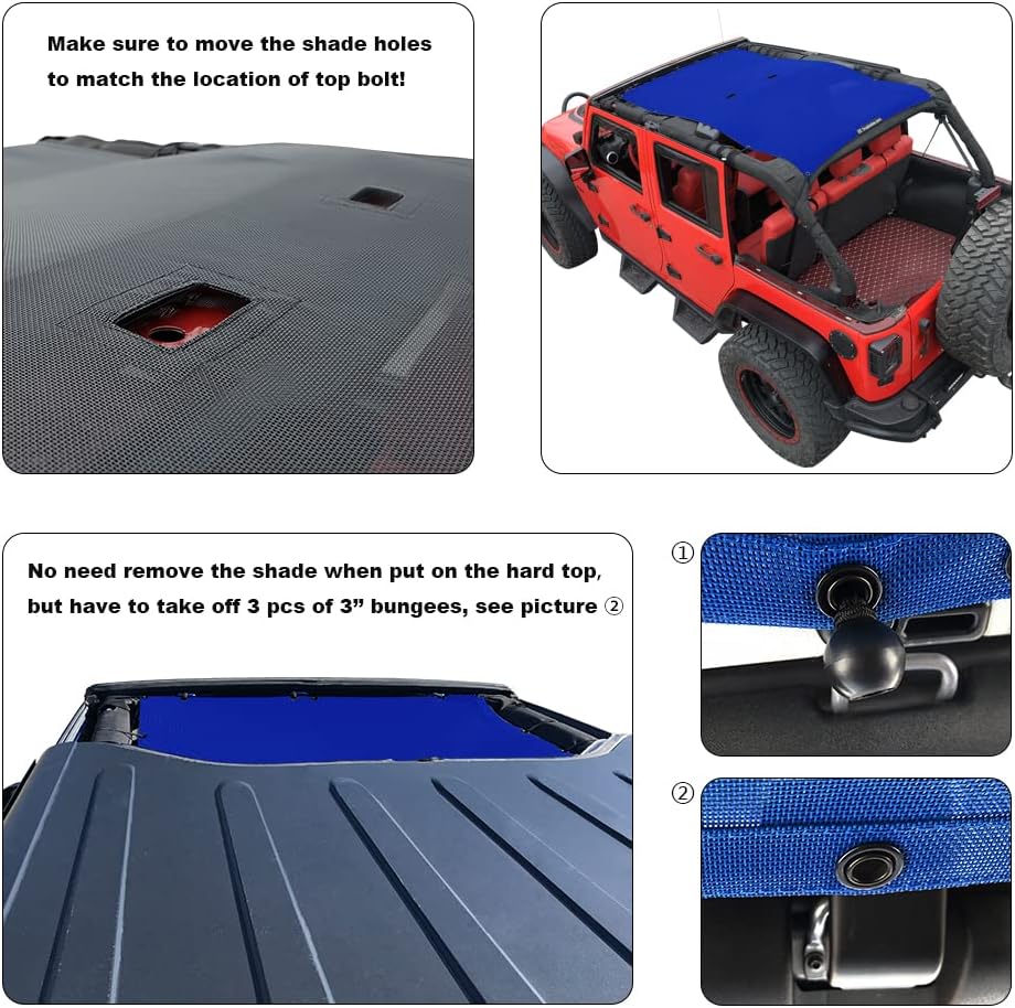 Parasol techo malla suave Jeep JKU 2007-18 4 puertas azul