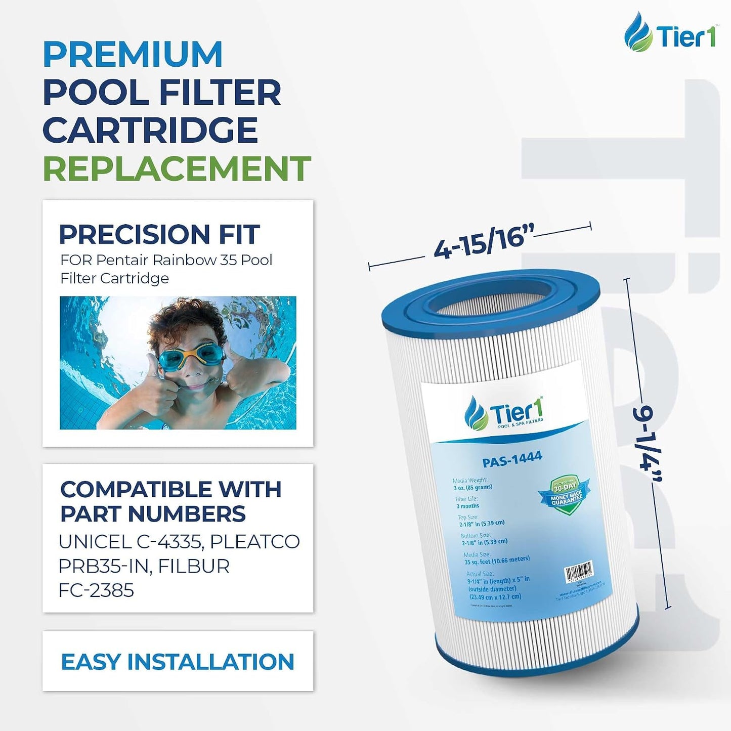 Cartucho filtro piscina spa 35pulg pack 2 comp Dynamic