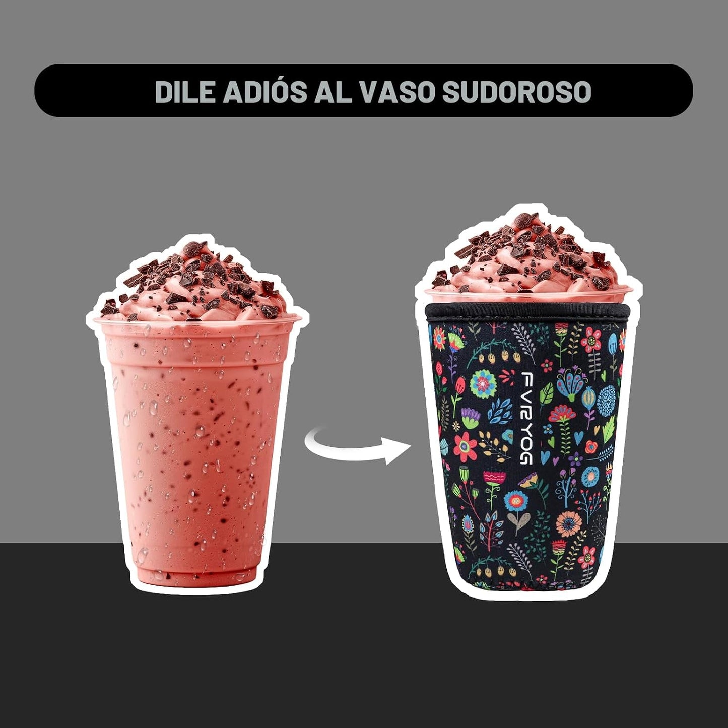 Fundas neopreno reutilizables para café helado y caliente