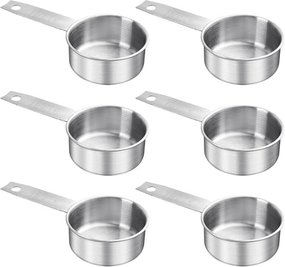 6 Tazas Medidoras Acero Inox Grabadas para Cocina