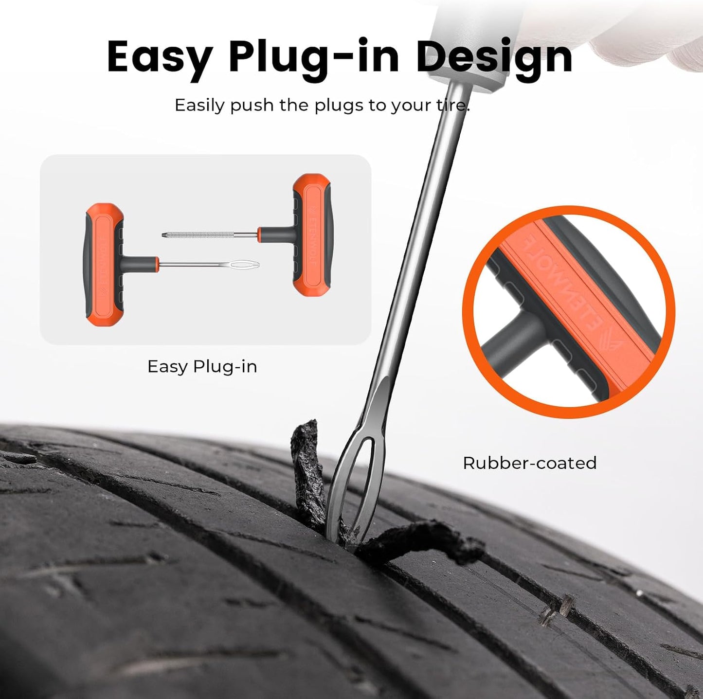 Kit tapones neumáticos 16 pzas para auto ATV naranja