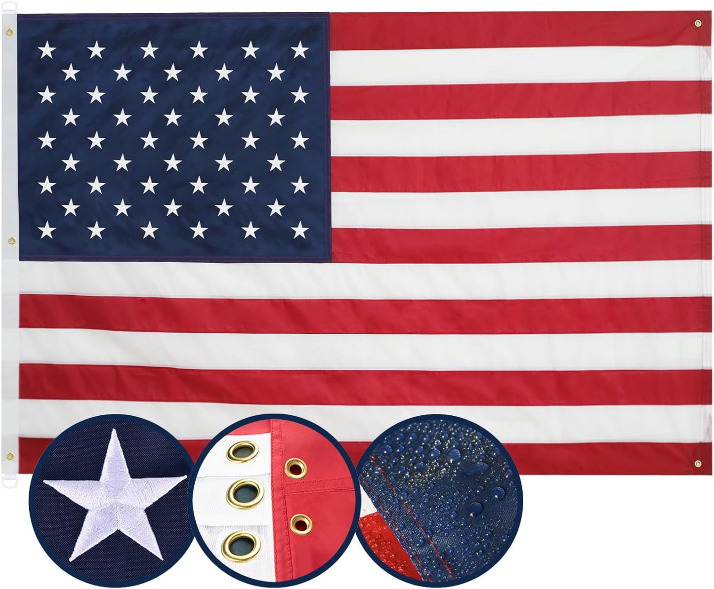 Bandera EE.UU. 5x8ft multiusos con ojales latón