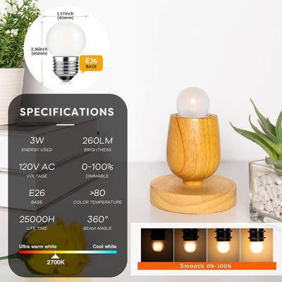 Bombilla LED Edison G40 3W equivalente 25W blanco