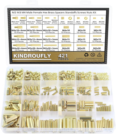 Kit 421 Pzas Separadores Latón Hex M2-M4 PCB