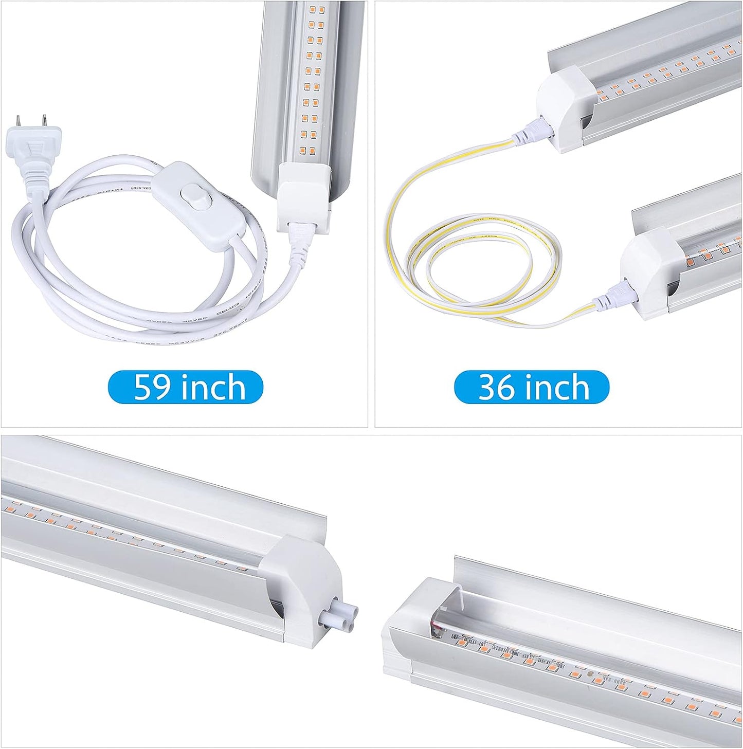 Luz cultivo LED espectro completo 270W pack 6