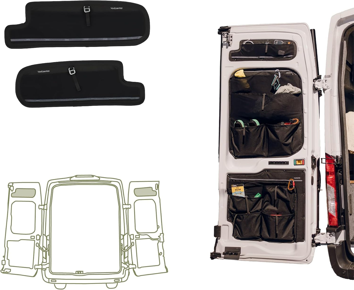 Paneles almacenamiento puerta trasera Ford Transit 2015+