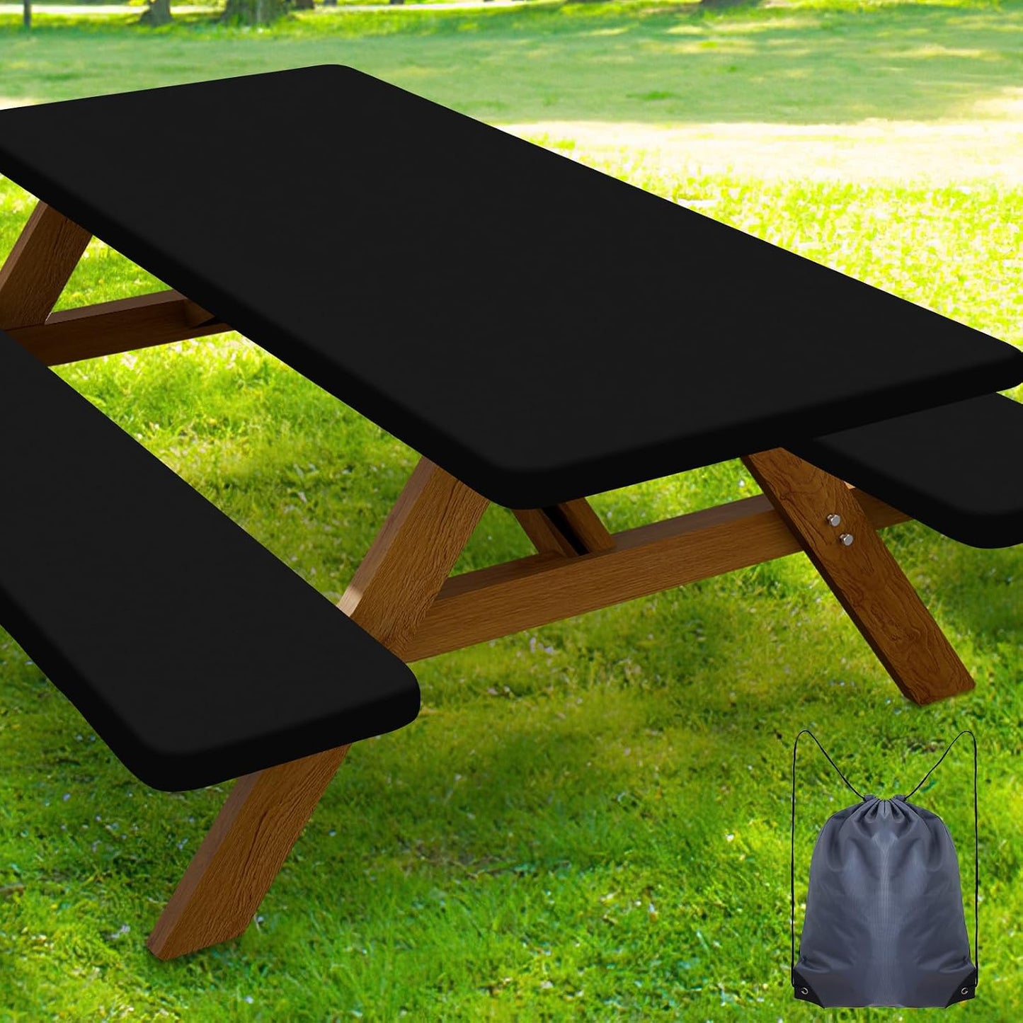 Funda mesa picnic con bancos mantel poliéster elástico 8ft