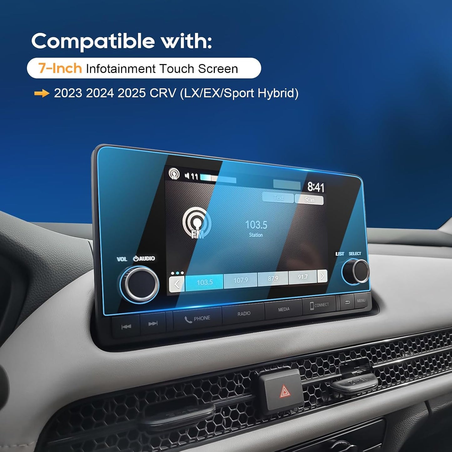 Protector pantalla CRV 2023-25 7" vidrio templado 9H