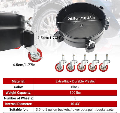 Carretilla 360° para cubos 2.5-5 galones con inserto