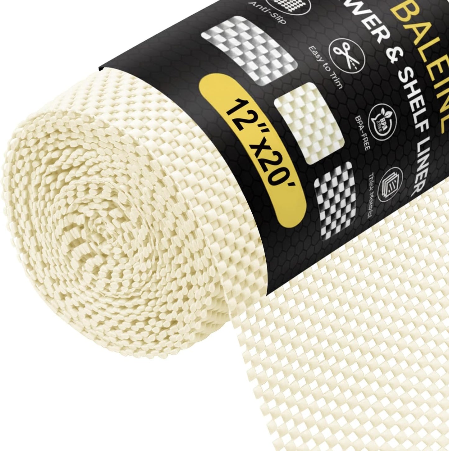 Revestimiento antiderrap para cajón estante 12" x20ft beige