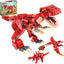 Kit dinosaurios 3en1 287pzas educativo niños 6-10 rojo