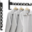 Perchero pared plegable para ropa negro mate set 2