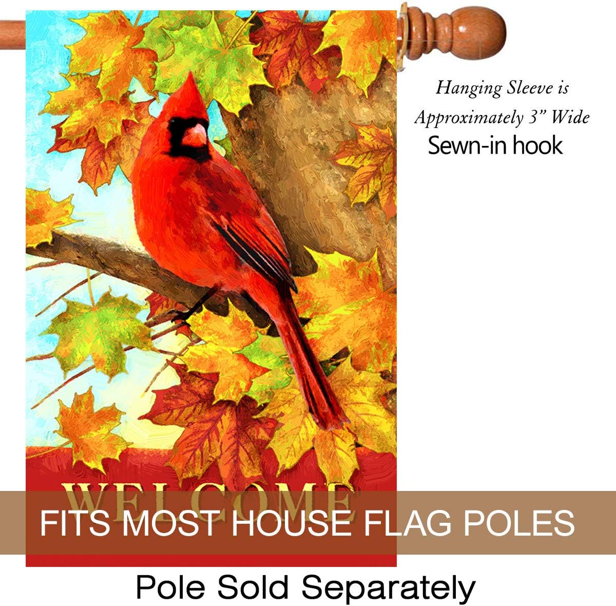 Bandera doble cara hojas arce cardenal 28x40pulg